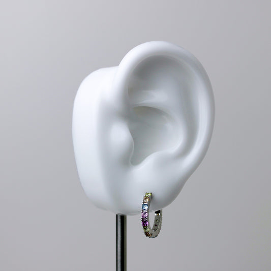 STUDDED HUGGIE HOOPS