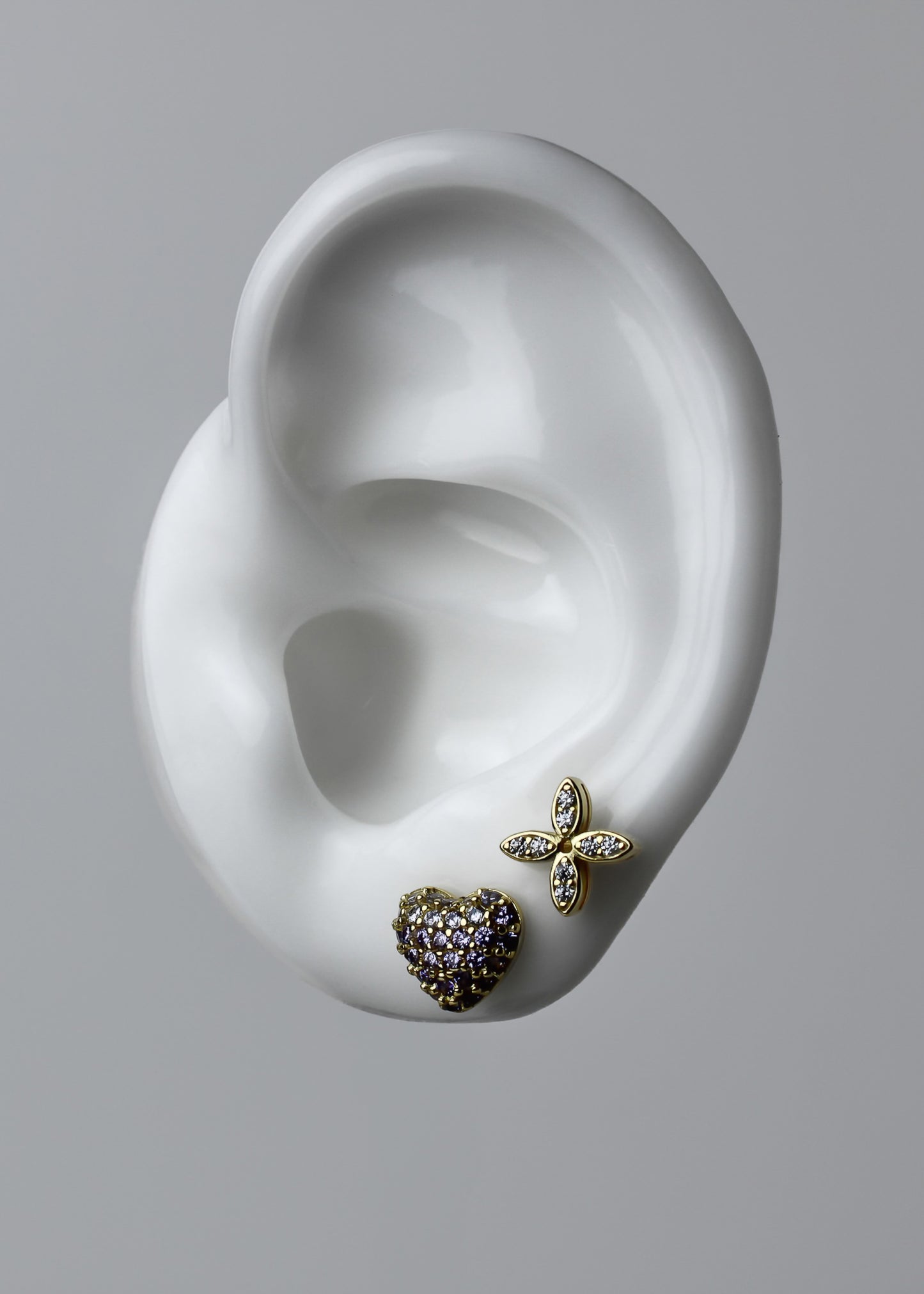 Studdy Heart Studs - Gold Plated