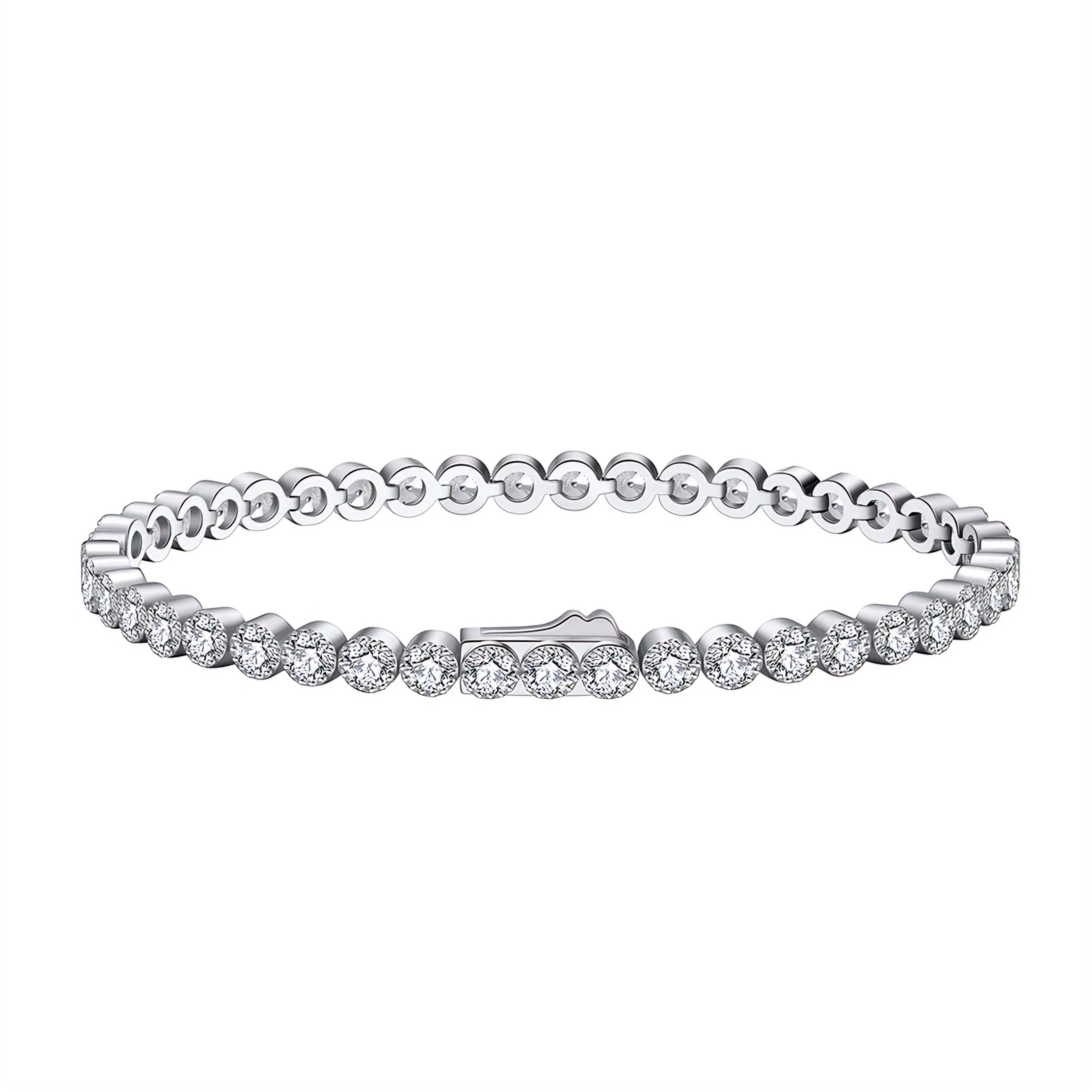 ICED OUT BRACELET 3 MM (BRILLIANT CUT)